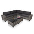 7-Piece Outdoor Patio Furniture Sets, All-Weather Wicker Rattan Sectional Sofa, Modern Two Glass Coffee Table And Washable Seat Cushion