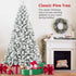 Unlit Artificial Christmas Tree Snow Flocked Fake Christmas Tree With Foldable Base