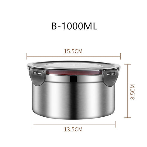 304 Stainless Steel Fresh-keeping Food Storage Box Sealed