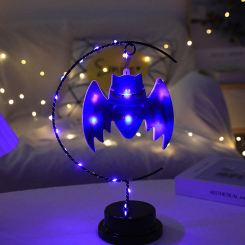 Led Halloween Wrought Iron Witch Modeling Lamp Atmosphere Decorative Lamp