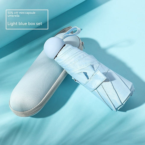 Portable Mini Pocket Capsule Umbrella 50 Off Thickened Vinyl  Sun And Rain UV Protection Umbrella Dual-use Umbrella