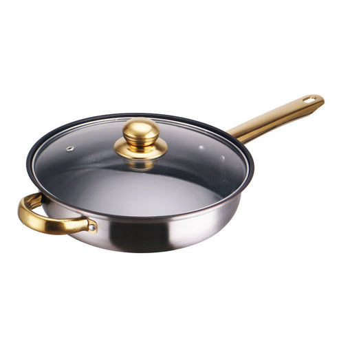 Stainless Steel Gold Handle Pot Set Non-stick Pan Stainless Pots Suit