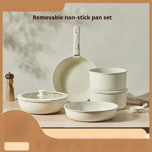 Removable Pot Set Pan Household Handle Separation