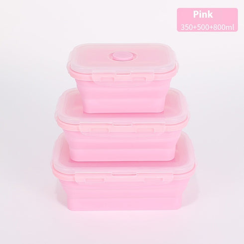 Silicone Folding Lunch Box Food Grade Microwave Bento Box