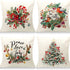 Christmas Snowman Reindeer Gloves Eucalyptus Throw Pillow Covers, 18 X 18 Inch Winter Holiday Stripes Cushion Case Decoration For Sofa Couch Set Of 4