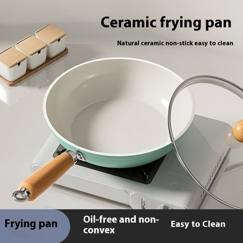 Autumn Wave Blue Ceramic Frying Pan Household Non-stick Pan