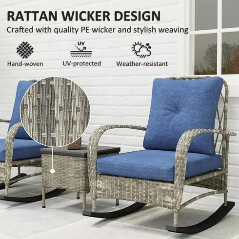 Rattan Chaise Lounge Chair, Wicker Patio Furniture Set
