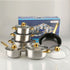 Stainless Steel Gold Handle Pot Set Non-stick Pan Stainless Pots Suit