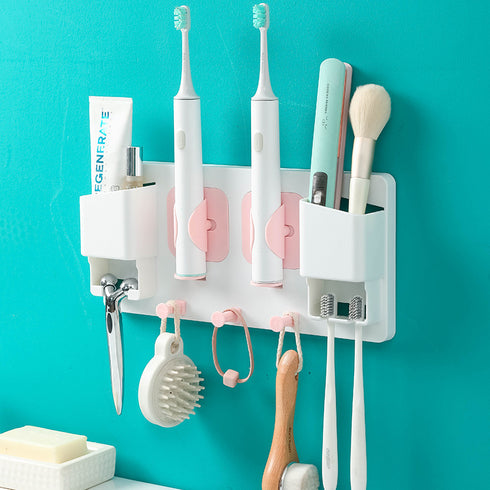 Wall-mounted Two-position Electric Toothbrush Holder With Hook