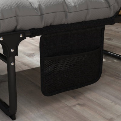 Outsunny Outdoor Chaise, Adjustable Folding Chaise Lounge With 4-Position Backrest, Magazine Pocket, Removable Head Pillow, Sun Bathing Lounger Chair For Patio, Beach, Gray