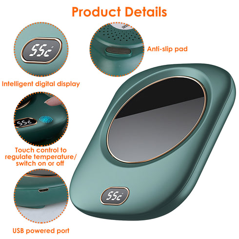 3 Color Options -- 1Pc Electric Coffee Mug Warmer For Desk Auto Shut Off USB Tea Milk Beverage Cup Heater Heating Plate For Office Home 3 Temperature Setting