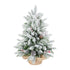 3ft Tabletop Christmas Tree, Snow Flocked Artificial Mini Christmas Tree With 14 Pine Cones & Red Berries, Green