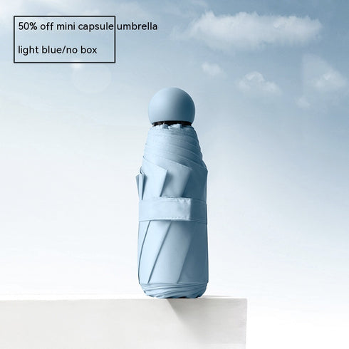 Portable Mini Pocket Capsule Umbrella 50 Off Thickened Vinyl  Sun And Rain UV Protection Umbrella Dual-use Umbrella